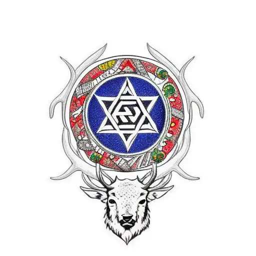 Elk With Star Of David