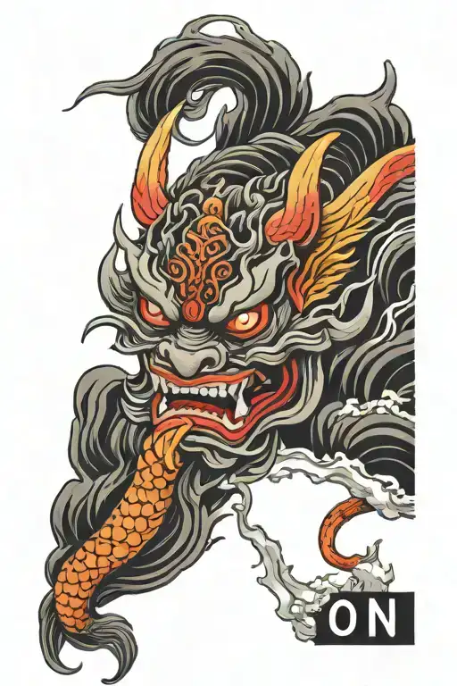 Oni Mask With Koi Fish