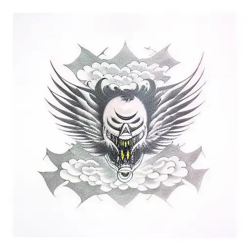 Wings Of Devil With Crow