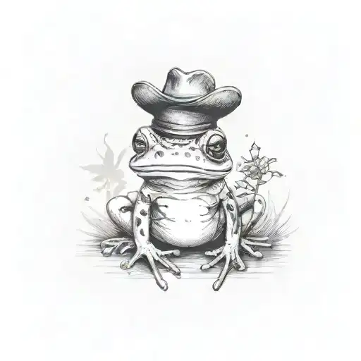 Cute Frog With Cowboy Hat