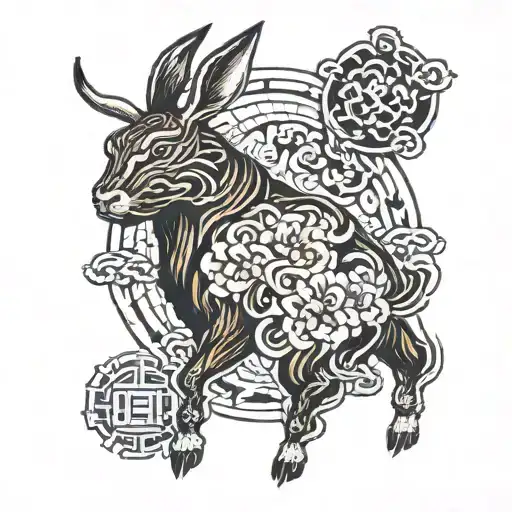 Traditional Chinese Character Ox And Rabbit