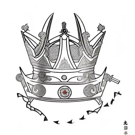 Kings Crown With Wooden Pike Through The Center