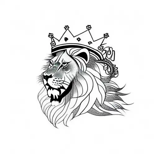 A Fierce Lion With A Crown Representing Strength And Leadership