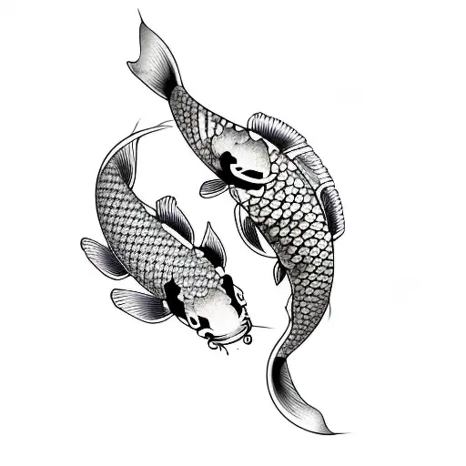 Two Koi Fish Simple