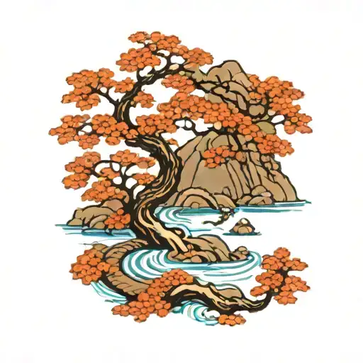 A Winding River With A Rowan Tree Beside It