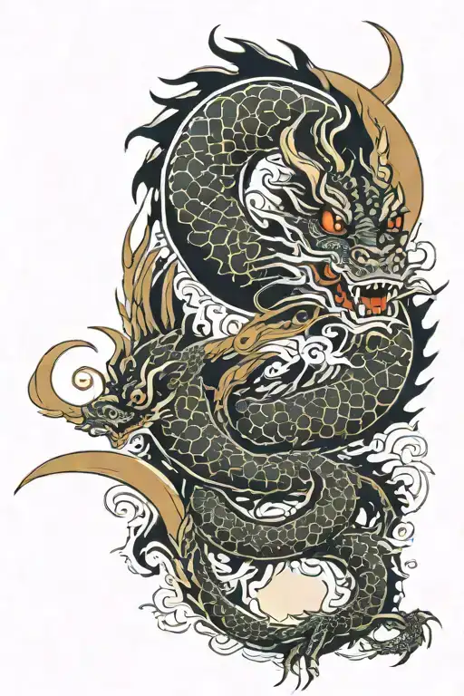 A Dragon With A Moon In Its Snout