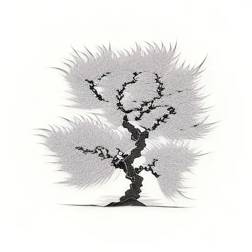 Japanese Willow Tree Scene