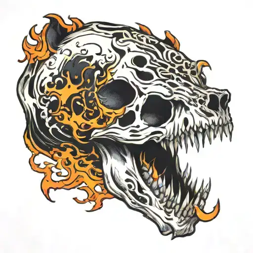Bear Skull With Black Flame Like Aura