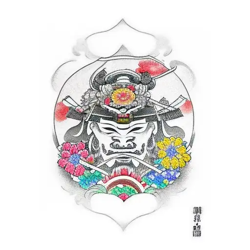Samurai With Flowers