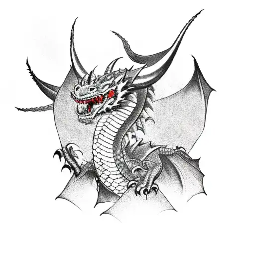 Evil Dragon With Horns