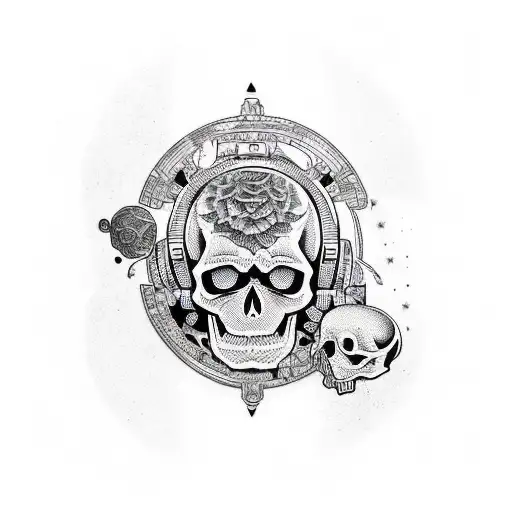 Detailed Space With Skull