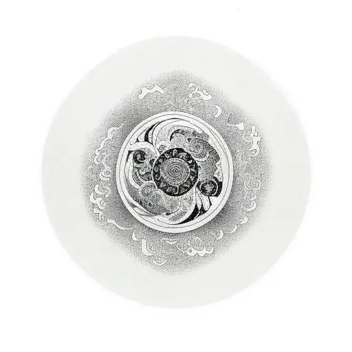 Yin And Yang Separated On Color Bone