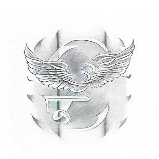 Wings With The Letter E In Left Wing And The Letter M In The Right Wing