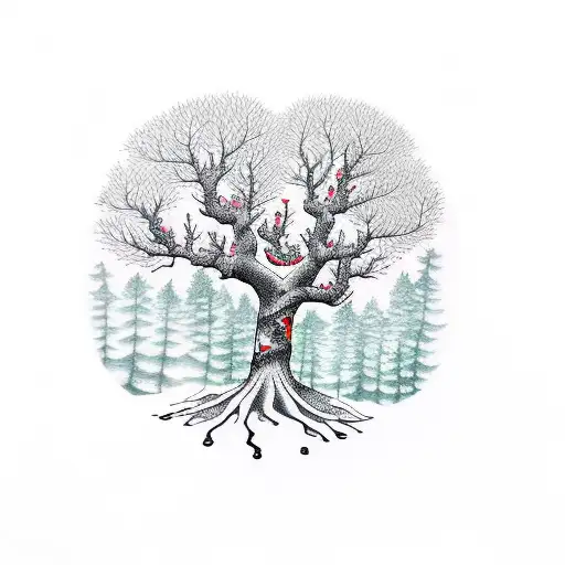 Forest Person Slackline Trees Winter