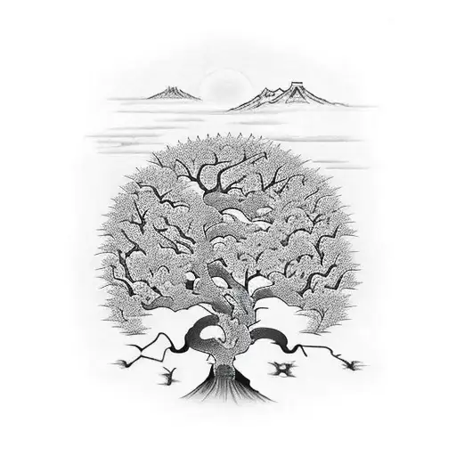 Tree Of Eden And A River