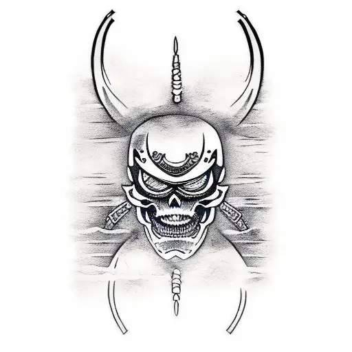 Samurai Warrior Skull Face