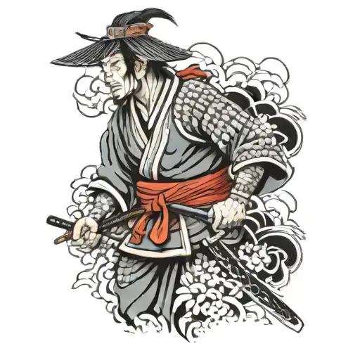 Samurai Warrior Holding