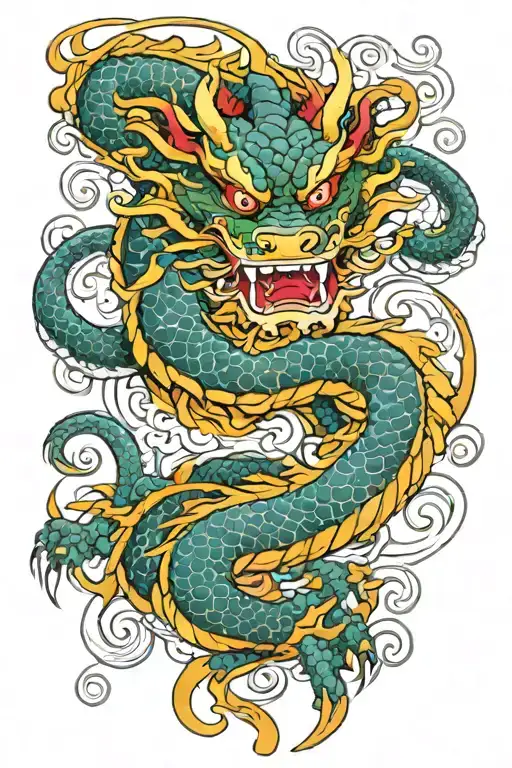 Color Dragon Wrapped Tightly