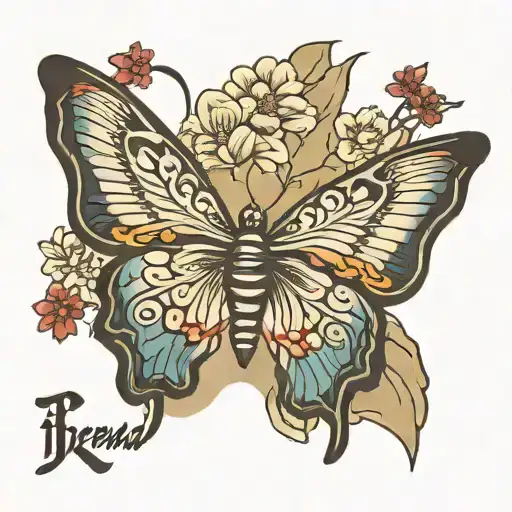 Butterfly Flying Around The Word Brenda