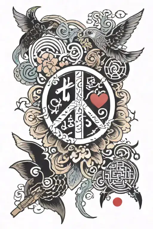 Love Peace Music Symbols And Words Mix