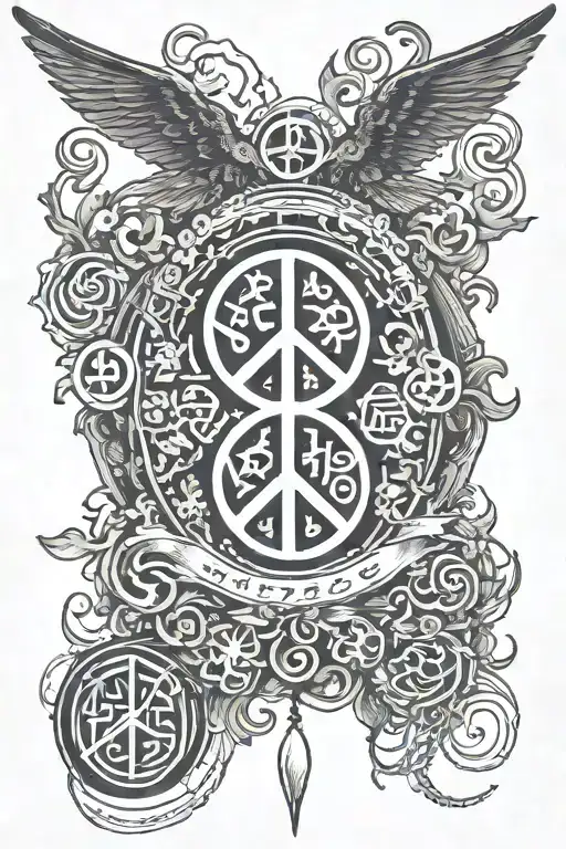 Love Peace Music Symbols And Words Mix