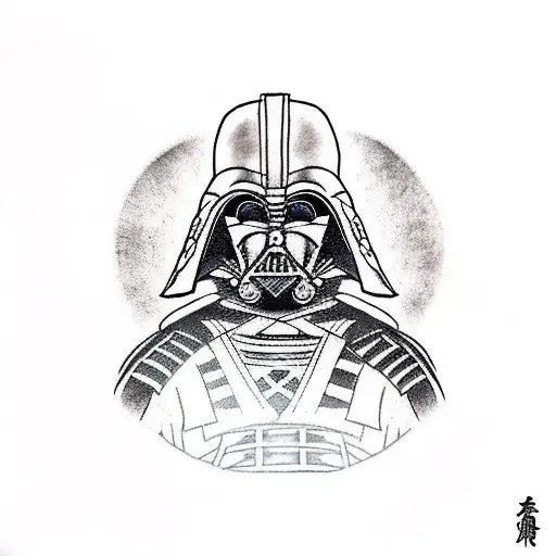 Samurai Darth Vader With Deathstar