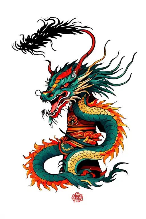 Samurai With A Dragon Wrapped