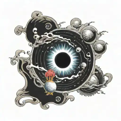 Black Hole Eating Several Planets