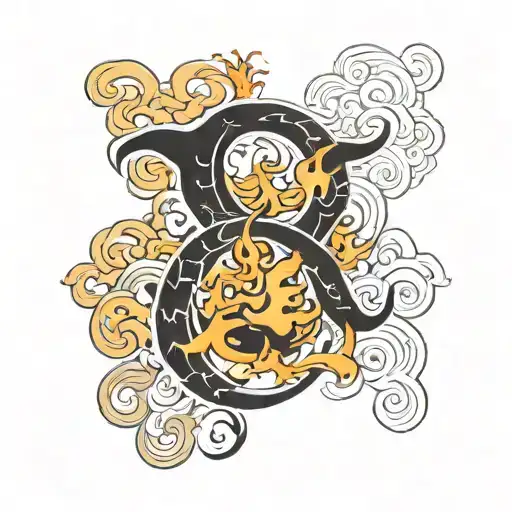 Letters Ch With Fire And Music Symbols Incorporated