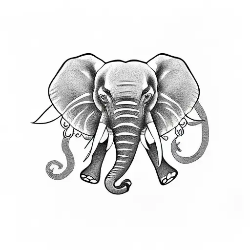 Elephant With Skull