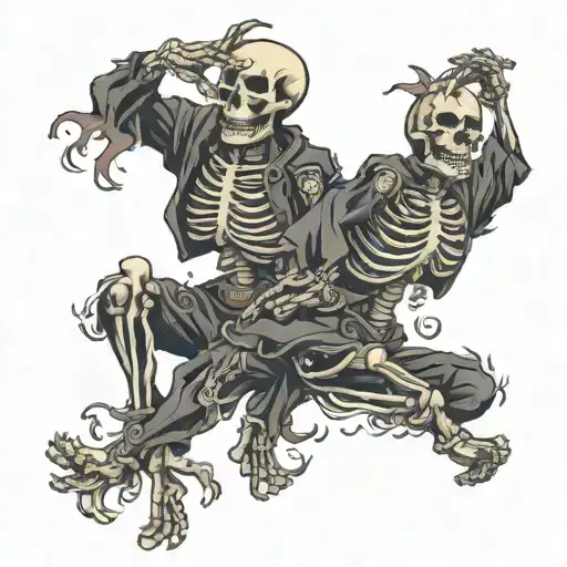 Two Dancing Skeleton