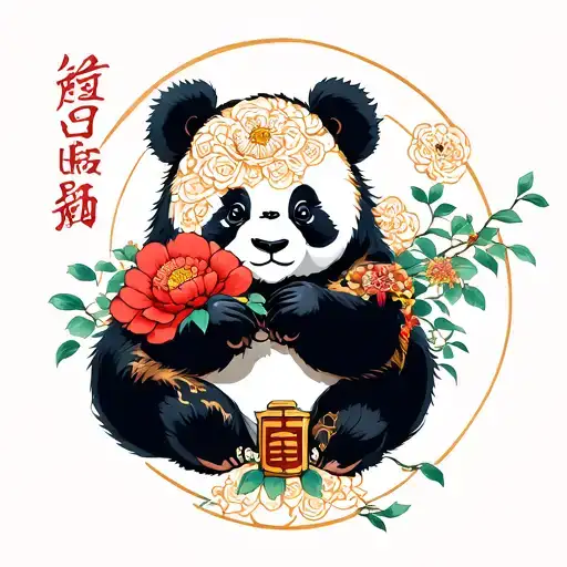 Letter A And Panda Holding