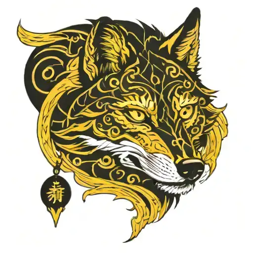 Wolf Eyes Shining Yellow