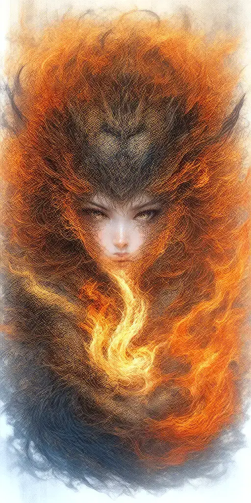 My Daughter's Face Surrounded By A Dragon Breathing Fire