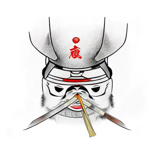 Samurai Penguin Cartoon Katana Hat
