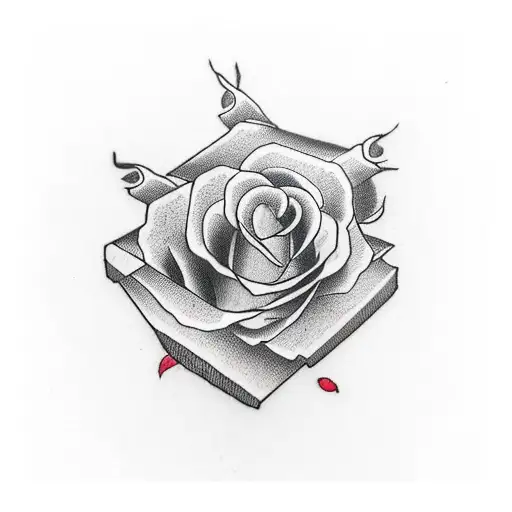 Cardboard Box With A Rose Label