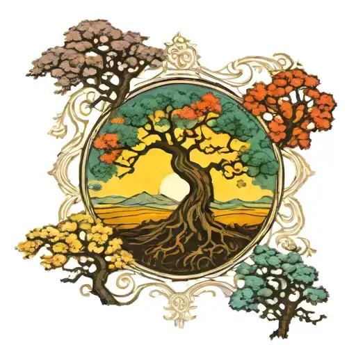 Yggdrasil Van Gogh Sunset Colorful