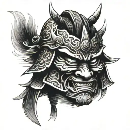 Samurai Mask From Smoke