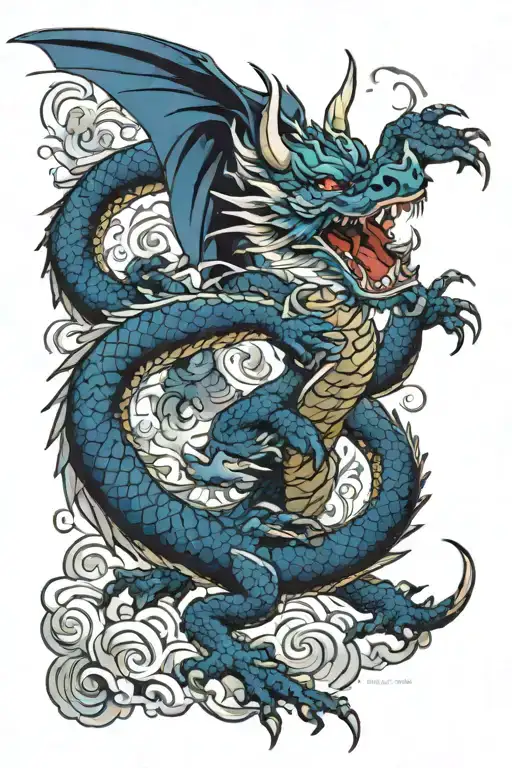 Blue Dragon Flying