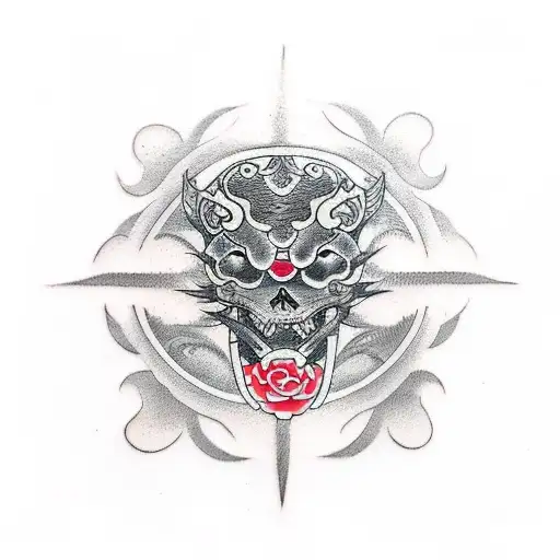 Biker Tattoo With Karma Symbol