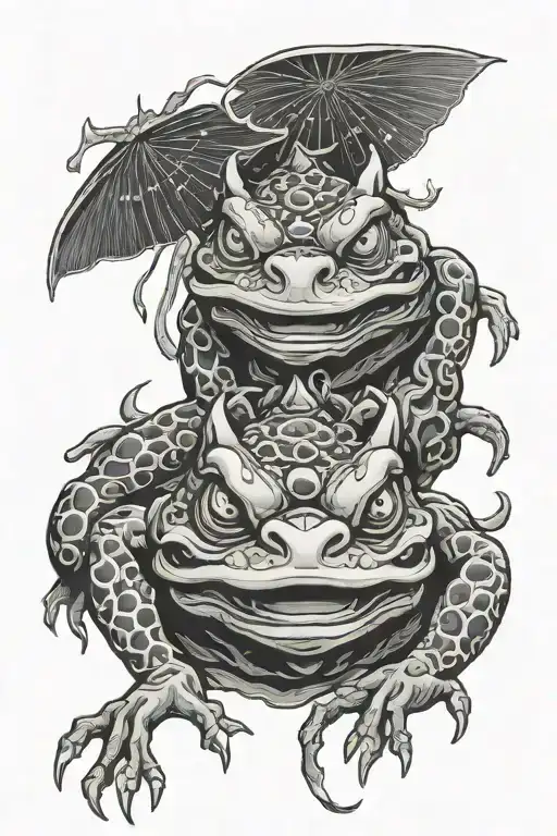 Frog And Oni Mask