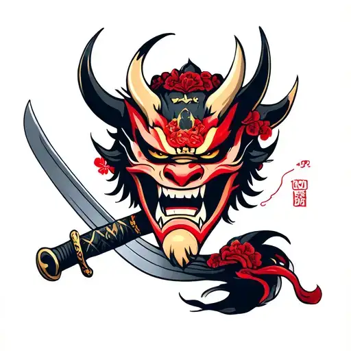 Oni Mask With Sword
