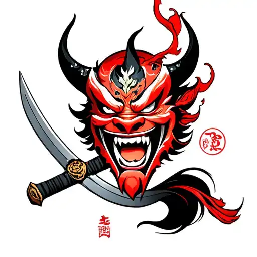 Oni Mask With Sword