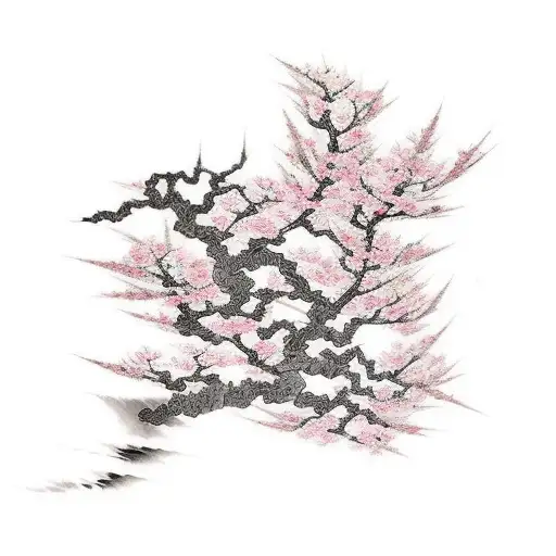Cherry Blossom Tree With A Sword
