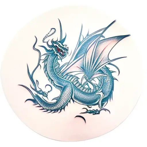 Red Dragon Wrapped Around Leg