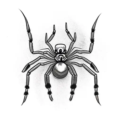 A Spider With Thin Legs And The Number 47