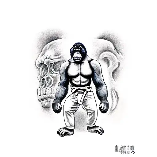 Anatomical Illustration Of A Gorilla Doing Jiu-jitsu