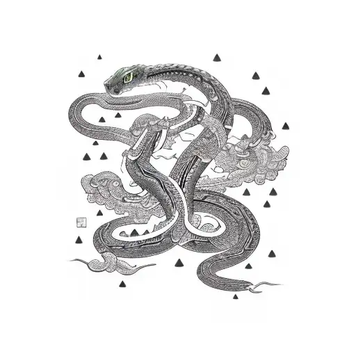 Serpent Around Mountain Forearm