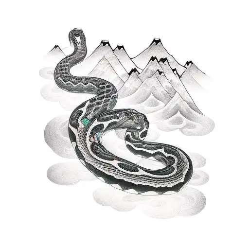 Serpent Wrapped Around Mountain