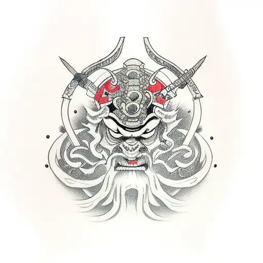 Morte Vestida De Samurai Com Uma Foice